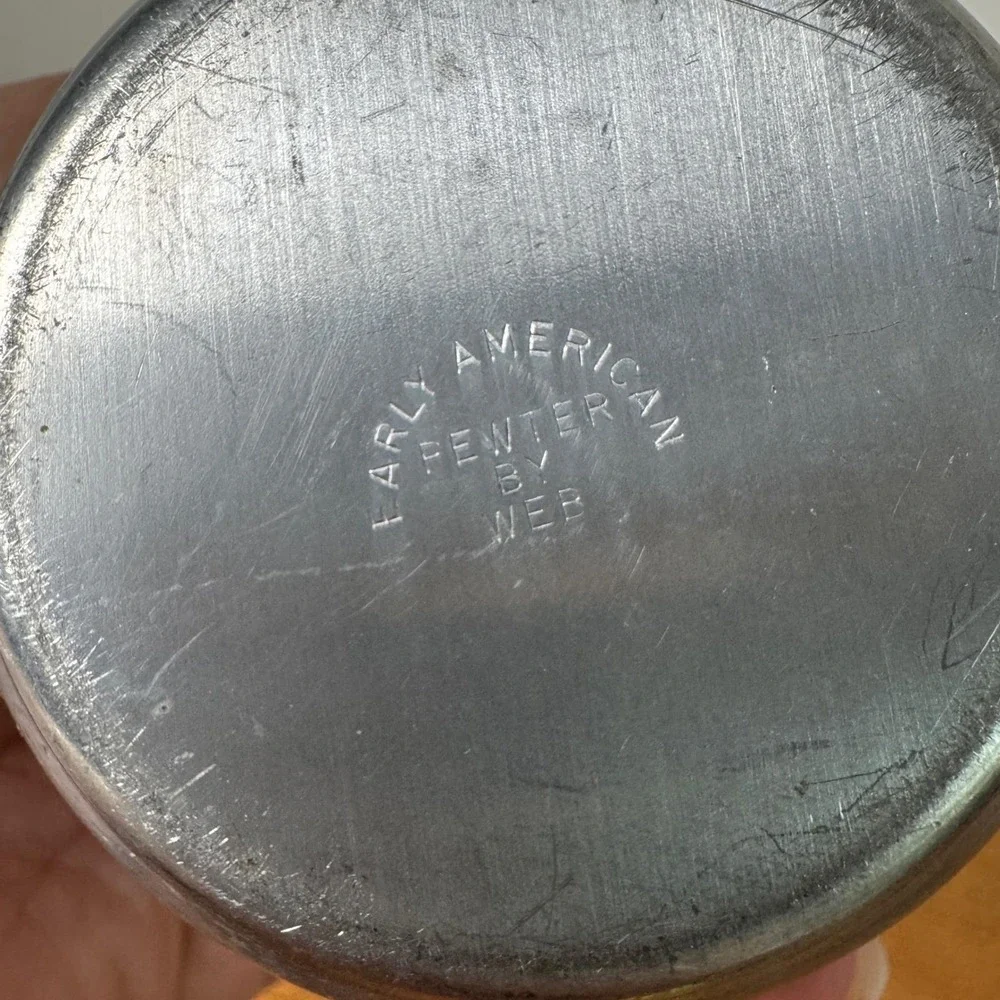 Web Pewter‎ Early American Creamer Sugar Bowl and Oval Tray Set 3 Piece Vintage